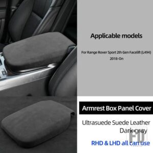 ULTRASUEDE ラップアームレストボックスパネルトリムステッカーカバーレンジローバースポーツ L494 改築 2018-オン 2019-21 アクセサリー - Dark Gray