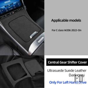 メルセデスベンツ ULTRASUEDE トップスエード中央制御パネルステッカー装飾トリムカバー Cクラス W206 2022 アクセサリー - Dark Gray