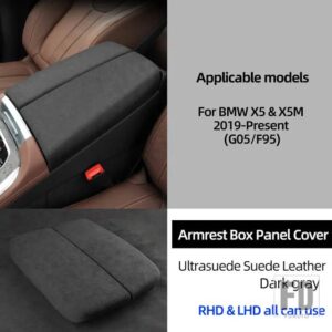 BMW ULTRASUEDE トップスエードラップアームレストボックスパネルトリムカバー X5 2019-22 G05 X5M F95 M パフォーマンスアクセサリー - Dark Gray