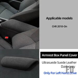トヨタ ULTRASUEDE ラップトップスエードアームレストボックスパネルトリムステッカーカバー CHR 2017-21 インテリアアクセサリー - Dark Gray