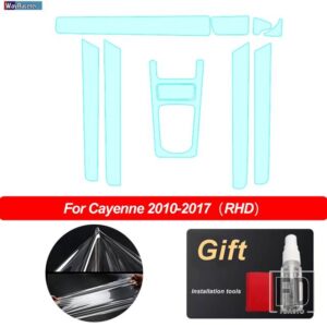 ポルシェ インテリア中央コンソールギアダッシュボードパネルクリア TPU フィルムカイエン 958 2010-2016 アクセサリー - Right Hand Drive 2