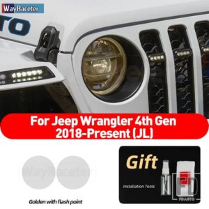 ジープ 2個 ヘッドライトフィルムクリアスモークブラック TPU ステッカーラングラー JL 2019-24 - Golden point