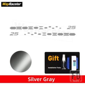 VW 版 25 カーボンビニールデカールドアサイドストライプステッカーポロ GTI R ライン AW 2017 + 2024 2025 アクセサリー - Silver gray