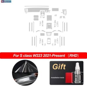 メルセデスベンツ インテリア中央コンソールギアダッシュボードパネルナビゲーション画面フィルム Sクラス W223 2021 AMG - Right Hand Drive 2