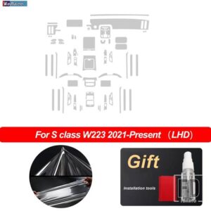 メルセデスベンツ インテリア中央コンソールギアダッシュボードパネルナビゲーション画面フィルム Sクラス W223 2021 AMG - Left Hand Drive 2