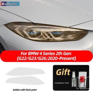BMW 2個 M パフォーマンスヘッドライトフィルムクリアスモークブラック TPU ステッカー 4シリーズ G22 G23 G26 2021 2022 - Golden point