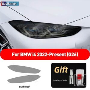 BMW 2個 ヘッドライトフィルムクリアスモークブラック TPU ステッカー I4 G26 2022 2023 M50 アクセサリー - Smoked black