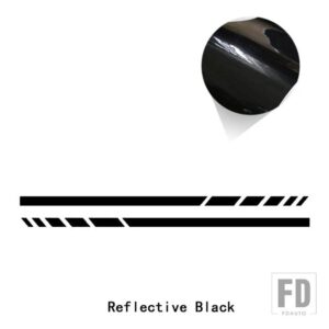 メルセデスベンツ 版 1 サイドストライプステッカーバックミラーデカール A C E GLA GLC GLE GLS G CLS CLAクラス AMG W176 W204 W205 - Reflective black