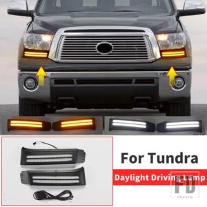 トヨタ 2007-2017 タンドラセコイアデイタイムドライビングランプ LED ダイナミックウィンカーフォグランプアクセサリー 2008 2009 - Tundra 2007-2013