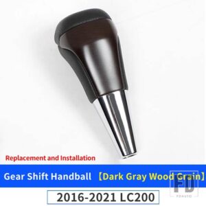 トヨタ ランドクルーザーギアヘッドピーチウッドギアレバーノブギアヘッドハンドルバー 2016-2021 に - Dark Gray Wood Grain