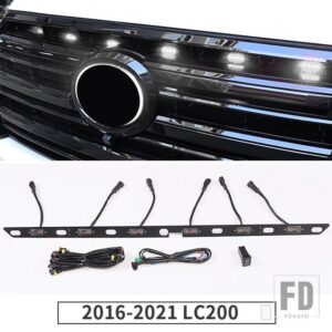 トヨタ グリル黄色と青の光幅ランプ ランドクルーザー 200 LC200 2021-2008 2020 外装装飾 LED フロントフォグライト - White 2016-2021