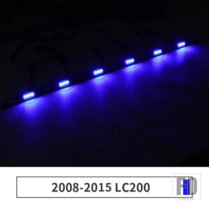 トヨタ グリル黄色と青の光幅ランプ ランドクルーザー 200 LC200 2021-2008 2020 外装装飾 LED フロントフォグライト - Blue 2008-2015