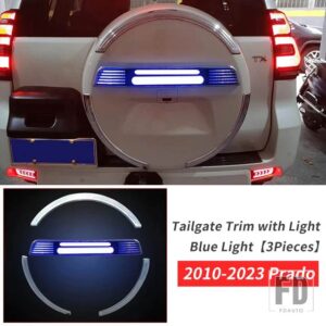 トヨタ 2010-2023 ランドクルーザープラド 150 FJ150 LC150 アクセサリーテールゲートスペアタイヤカバーストップランプダイナミック LED ライ - 2010-2023 Blue Light