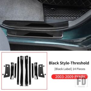 トヨタ ランドクルーザープラド 120 LC120 2003-38961 室内装飾アクセサリーステンレスしきい値パネル - Black label black