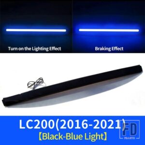 トヨタ ランドクルーザー 200 LC200 2016-2018-21 テールゲートブレーキ LED ライトクローム装飾ストリップアウターアクセサリー - Black Blue Light