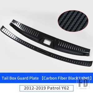 日産 2012-2021 パトロール Y62 リアドアシルプレートテールドアガードボードステンレス装飾アクセサリー - Carbon Fiber A