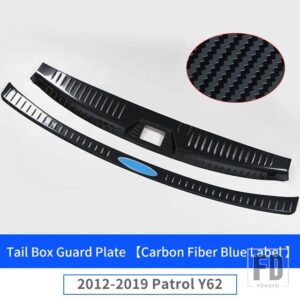 日産 2012-2021 パトロール Y62 リアドアシルプレートテールドアガードボードステンレス装飾アクセサリー - Carbon Fiber B