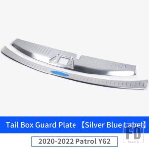 日産 2012-2021 パトロール Y62 リアドアシルプレートテールドアガードボードステンレス装飾アクセサリー - Silver Blue Label4