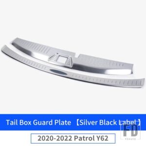 日産 2012-2021 パトロール Y62 リアドアシルプレートテールドアガードボードステンレス装飾アクセサリー - Silver Black Label5