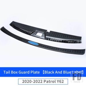 日産 2012-2021 パトロール Y62 リアドアシルプレートテールドアガードボードステンレス装飾アクセサリー - Black and Blue Label