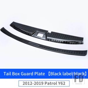 日産 2012-2021 パトロール Y62 リアドアシルプレートテールドアガードボードステンレス装飾アクセサリー - Black label black