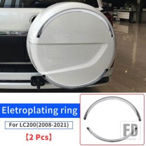 トヨタ ランドクルーザー 200 2008-2019-21 スペアタイヤクローム装飾ストリップ LC200 FJ200 外装アップグレードアクセサリー - Eletroplating-ring