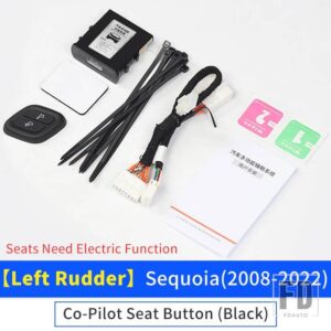 トヨタ 2008-2023 セコイアインテリアアクセサリー 2017-22 副パイロットシートボタンデバイスアップグレード - Black 2008-2022 LHD