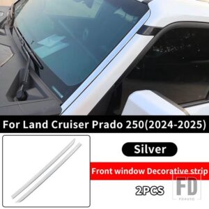 トヨタ ランドクルーザー 250 プラド LC250 2024 2025 1958 FJ250 フロントガラス窓クローム装飾スパンコールアクセサリー - Silver