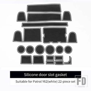 日産 カップホルダー レザークッション 摩擦音防止 パトロール Y62 2010-2021 収納ボックス アップグレード インテリア アクセサリー - WHITE