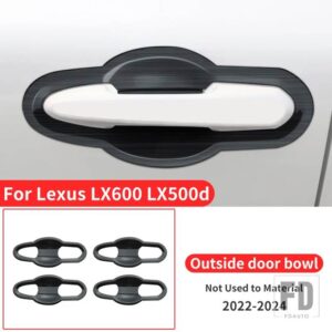 レクサス LX600 LX500D 2022 2023 2024 スタイリングアップグレード装飾クロームドアハンドルステンレスアクセサリー - Black Door Bowl