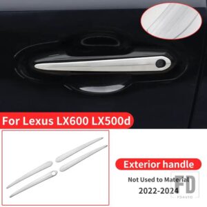 レクサス LX600 LX500D 2022 2023 2024 スタイリングアップグレード装飾クロームドアハンドルステンレスアクセサリー - Silver Handle B