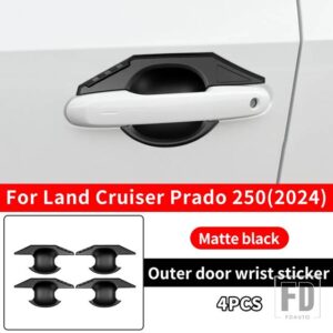 トヨタ ランドクルーザー 250 2024 2025 プラド LC250 1958 初版 FJ250 ドアハンドル装飾カバーアップグレードアクセサリー - Style B Matte black