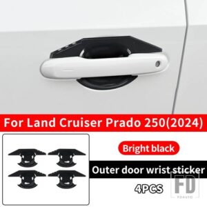 トヨタ ランドクルーザー 250 2024 2025 プラド LC250 1958 初版 FJ250 ドアハンドル装飾カバーアップグレードアクセサリー - Style B bright black