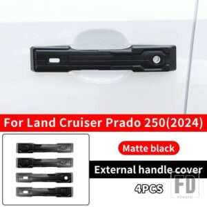 トヨタ ランドクルーザー 250 2024 2025 プラド LC250 1958 初版 FJ250 ドアハンドル装飾カバーアップグレードアクセサリー - Style A Matte black