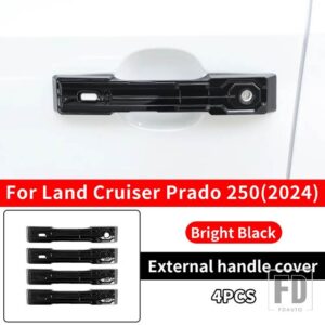 トヨタ ランドクルーザー 250 2024 2025 プラド LC250 1958 初版 FJ250 ドアハンドル装飾カバーアップグレードアクセサリー - Style A bright black