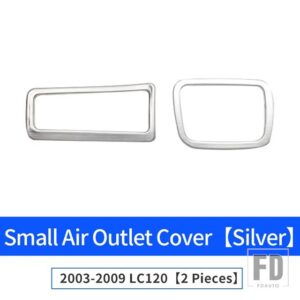 トヨタ 2003-2009 ランドクルーザープラド 120 空調ベント装飾アップグレードステッカー LC120 FJ120 インテリアアクセサリー - Silver B