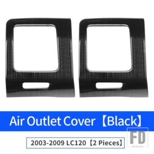 トヨタ 2003-2009 ランドクルーザープラド 120 空調ベント装飾アップグレードステッカー LC120 FJ120 インテリアアクセサリー - Black A