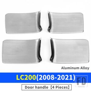 トヨタ 2008-2021 ランドクルーザー 200 内装ドアハンドル LC200 アクセサリーハンドルスイッチ傷防止 - Silver Door Handle