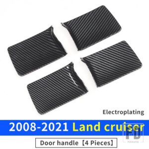 トヨタ 2008-2021 ランドクルーザー 200 内装ドアハンドル LC200 アクセサリーハンドルスイッチ傷防止 - Carbon Fiber3