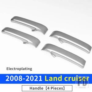 トヨタ 2008-2021 ランドクルーザー 200 内装ドアハンドル LC200 アクセサリーハンドルスイッチ傷防止 - Silver Matte4
