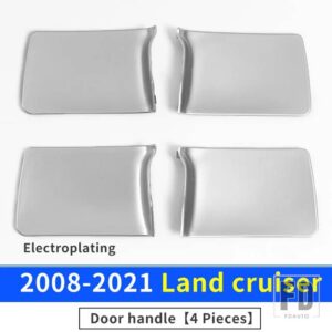 トヨタ 2008-2021 ランドクルーザー 200 内装ドアハンドル LC200 アクセサリーハンドルスイッチ傷防止 - Silver Matte