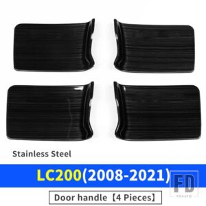 トヨタ 2008-2021 ランドクルーザー 200 内装ドアハンドル LC200 アクセサリーハンドルスイッチ傷防止 - Black Handle2