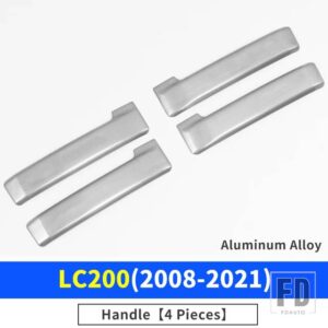トヨタ 2008-2021 ランドクルーザー 200 内装ドアハンドル LC200 アクセサリーハンドルスイッチ傷防止 - Silver Handle