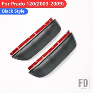 トヨタ バックミラー防雨カバー ランドクルーザープラド 120 LC120 FJ120 2003-2009 2008 外装アクセサリー雨アイブロウ - Black