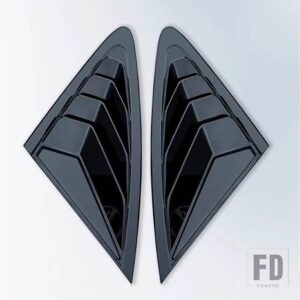 クォーターサイドウィンドウルーバー シール EV スクープカバーベントカーボン表面スポイラー 2022 2023 2024 装飾アクセサリー - Gloss black