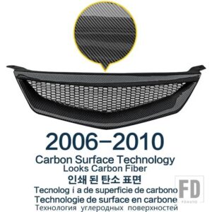 マツダ レーシンググリルバンパーカーボン表面メッシュフロントグリルリペアアクセサリー第一世代 6 2003-2012 - Carbon surface 06-10