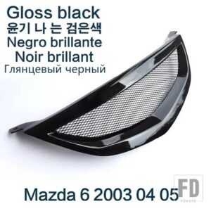 マツダ レーシンググリルバンパーカーボン表面メッシュフロントグリルリペアアクセサリー第一世代 6 2003-2012 - Gloss black 03-05