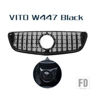 レーシンググリル光沢スポイラーフロントバンパーグリルメッシュベンツヴィト W447 V クラス V260 V250 2015 - 2019 - VITO Type D