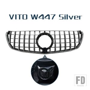 レーシンググリル光沢スポイラーフロントバンパーグリルメッシュベンツヴィト W447 V クラス V260 V250 2015 - 2019 - VITO Type E