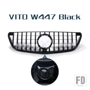 レーシンググリル光沢スポイラーフロントバンパーグリルメッシュベンツヴィト W447 V クラス V260 V250 2015 - 2019 - VITO Type F